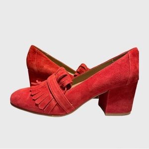 Red suede Steve Madden loafer pumps-Size